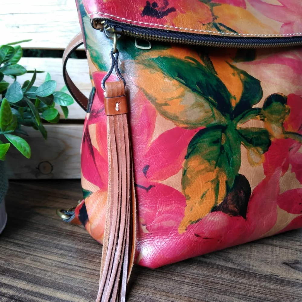 Patricia Nash “Luzille” Floral Leather Backpack in Excellent Condition